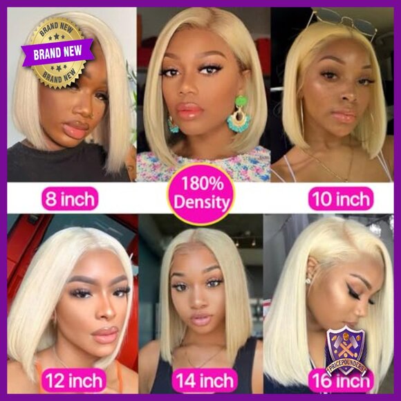 13x4 HD Transparent Lace Front Wig Human Hair Pre Plucked 12 Inch Straight